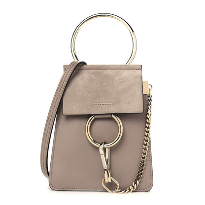 Chloe Suede Calfskin Mini Faye Bracelet Bag Motty Grey 1 of 12