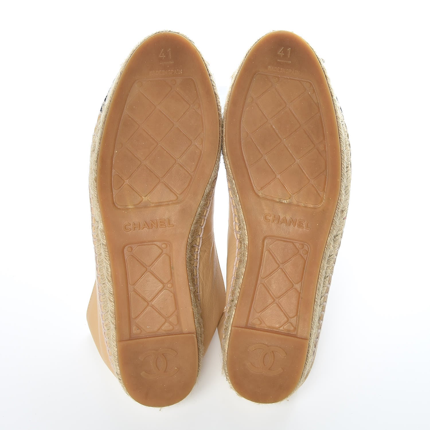 Chanel Lambskin CC Espadrilles 41 Beige Black 8 of 11