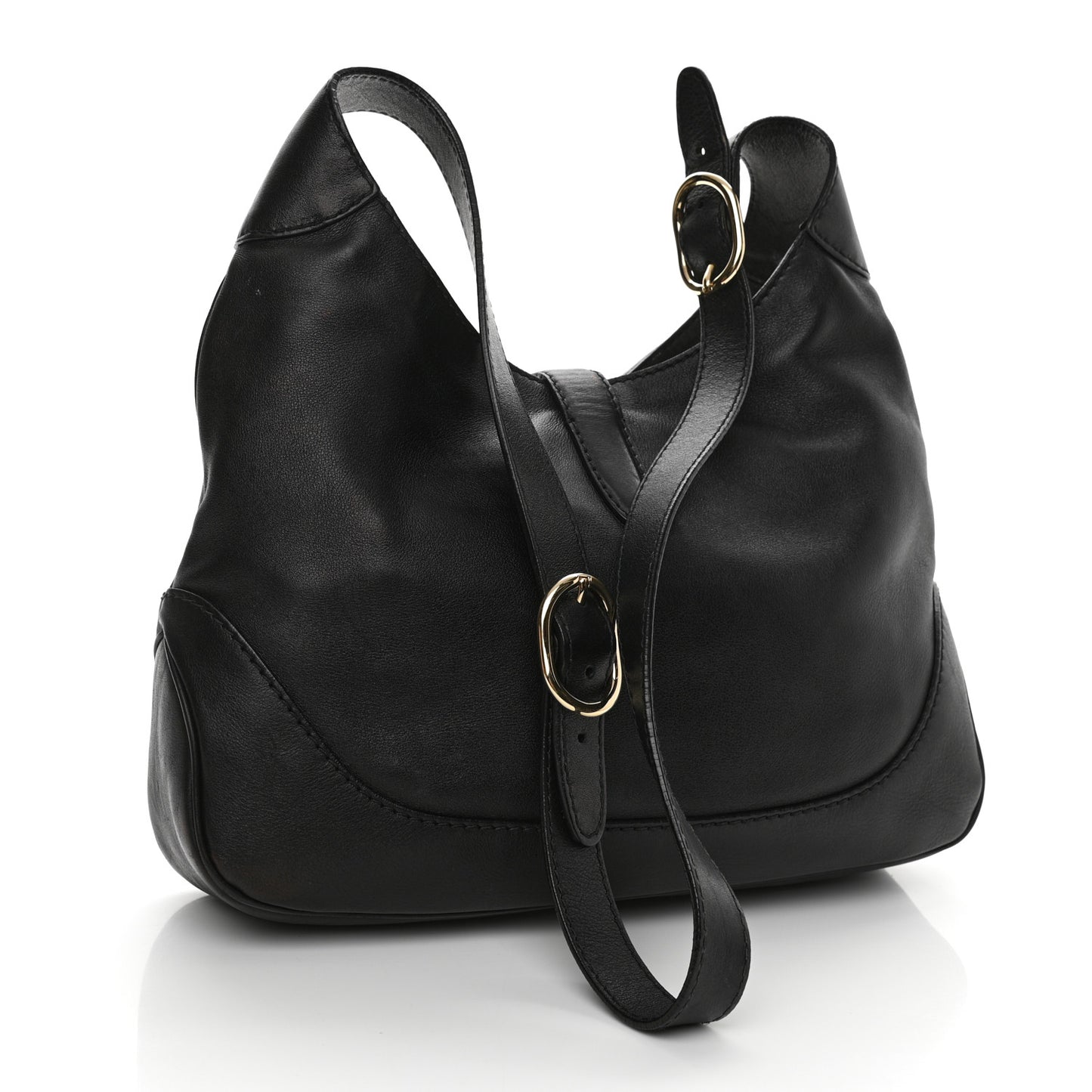 Calfskin Medium New Jackie Shoulder Bag Black