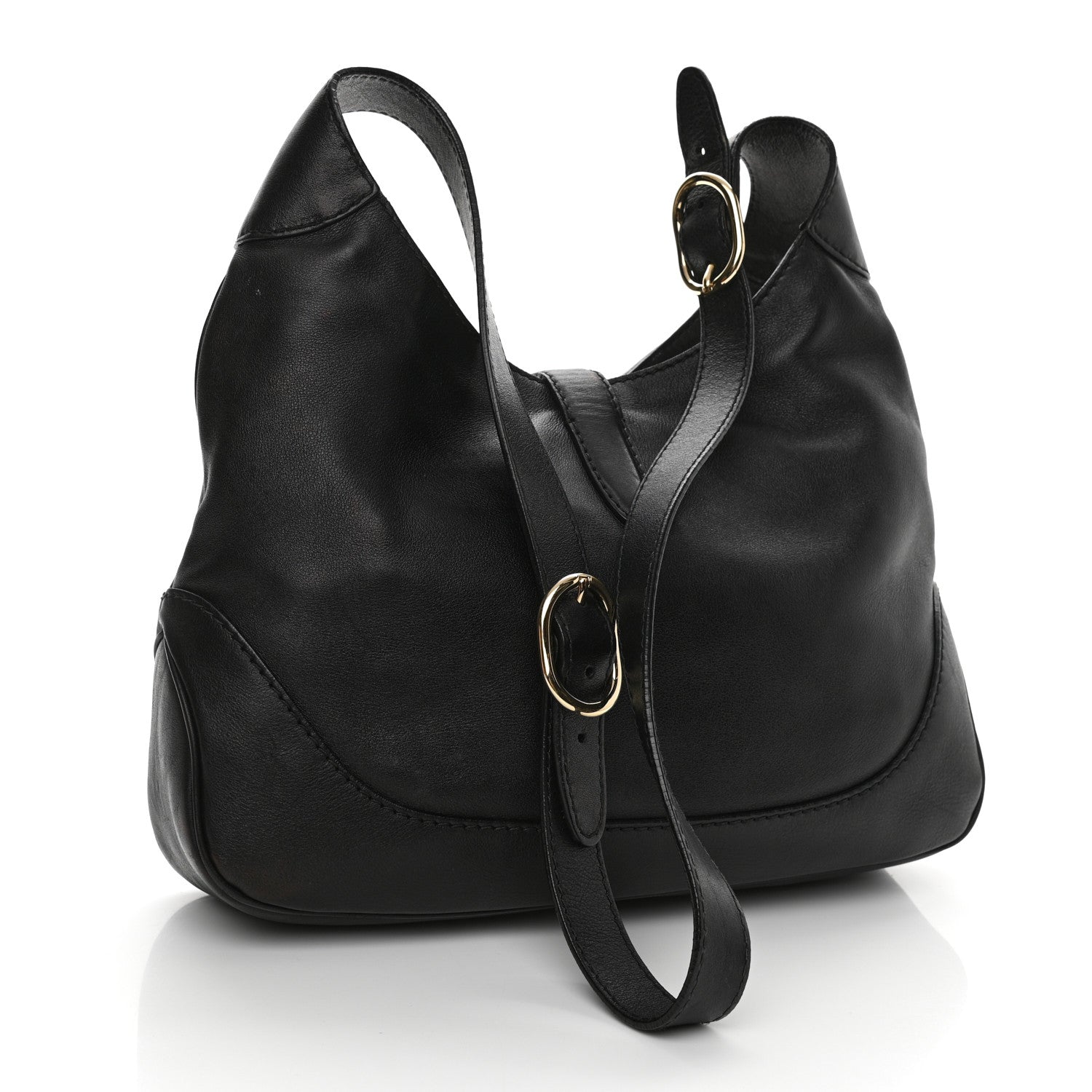 Gucci Calfskin Medium New Jackie Shoulder Bag Black 3 of 15