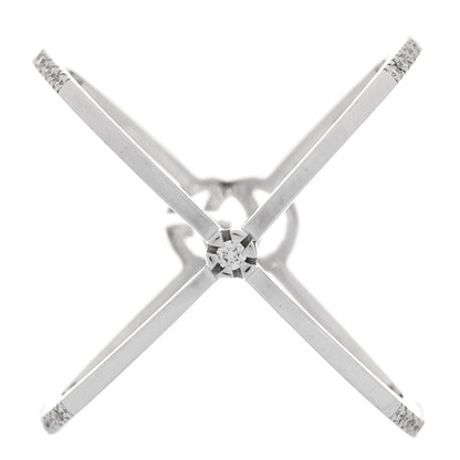 Gucci 18K White Gold Diamond Running G Cross Ring 51 5.75 3 of 4
