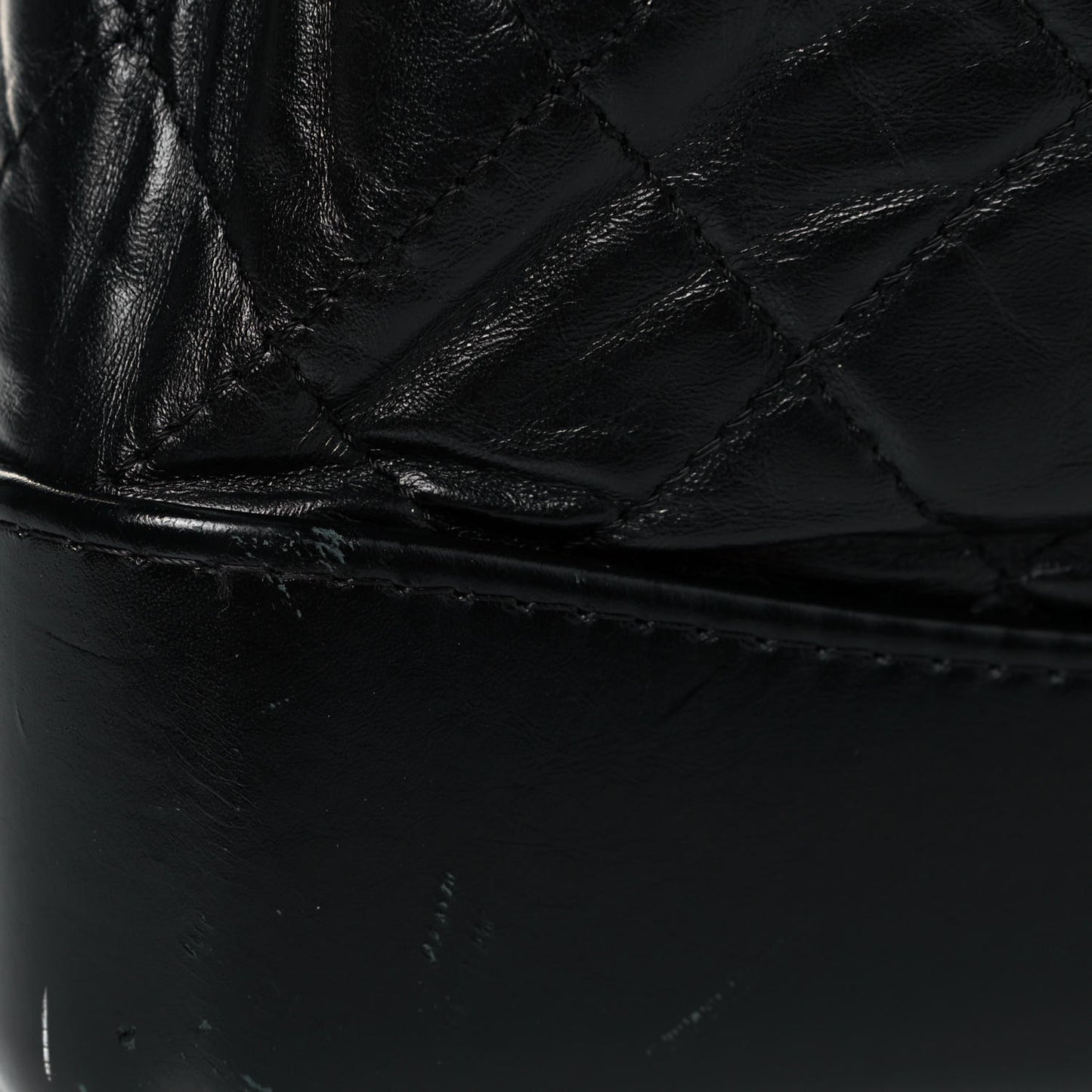 Aged Calfskin Quilted Gabrielle Backpack Black