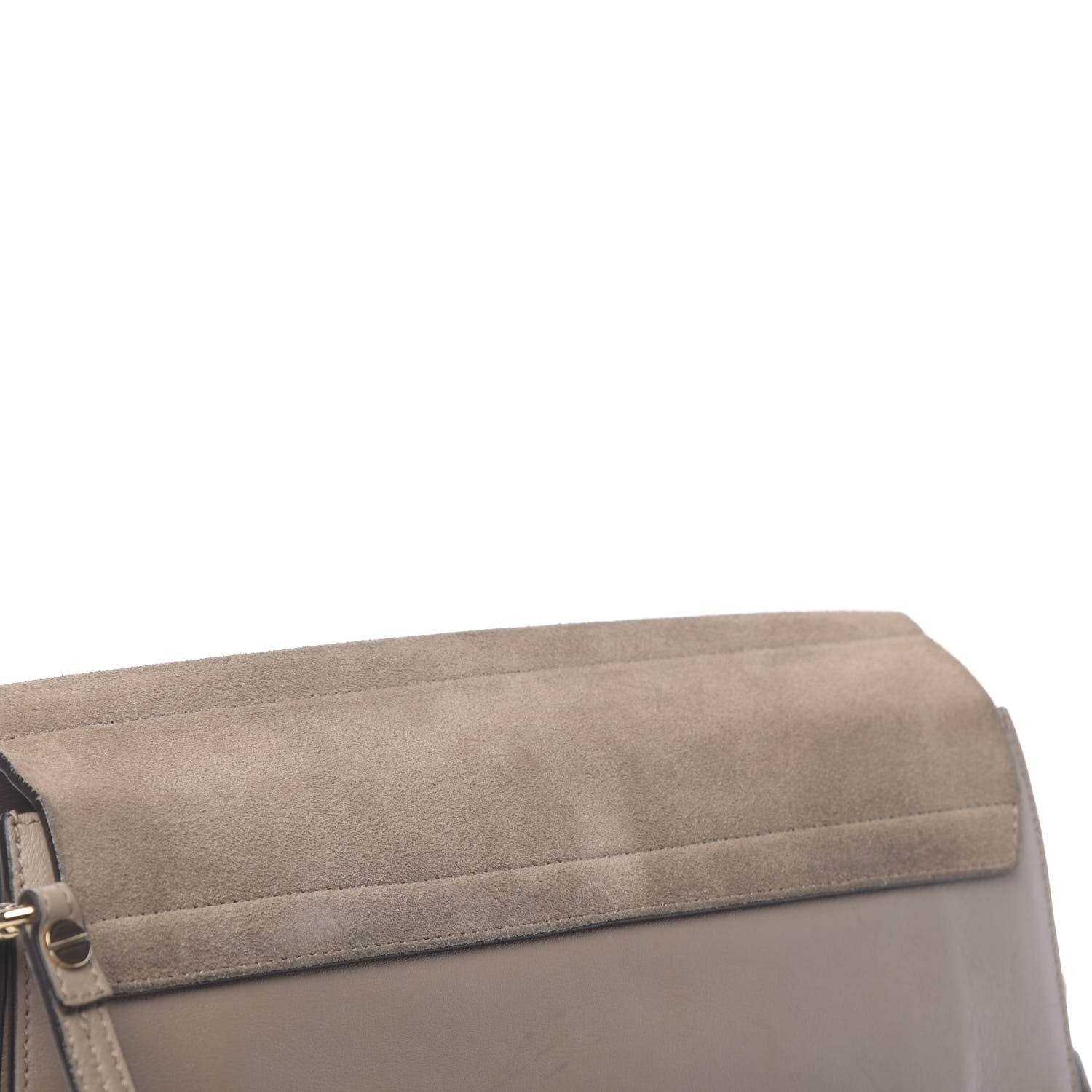 Chloe Calfskin Suede Medium Faye Shoulder Bag Motty Grey 13 of 15