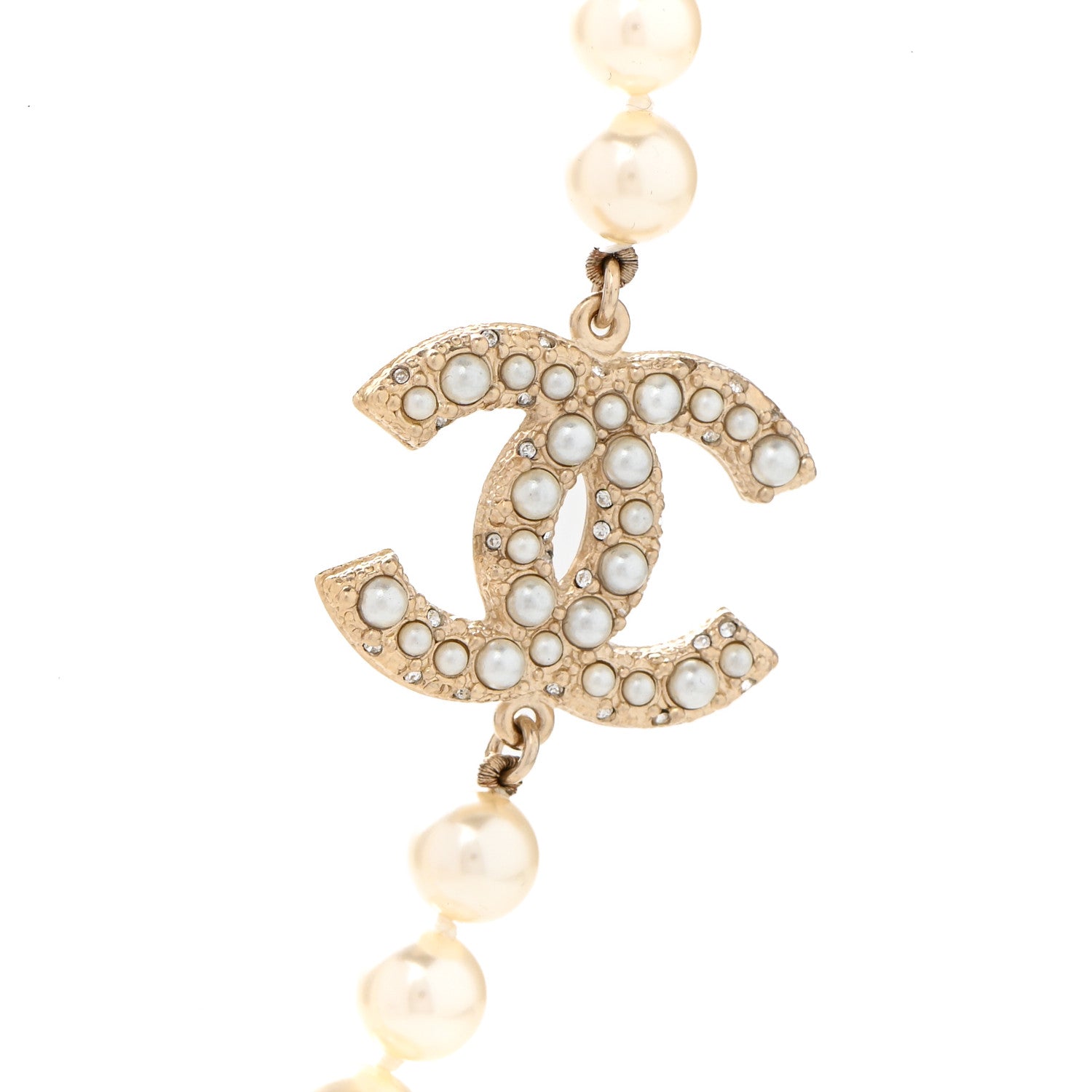 Chanel Pearl CC 100th Anniversary Necklace Light Gold 4 of 6