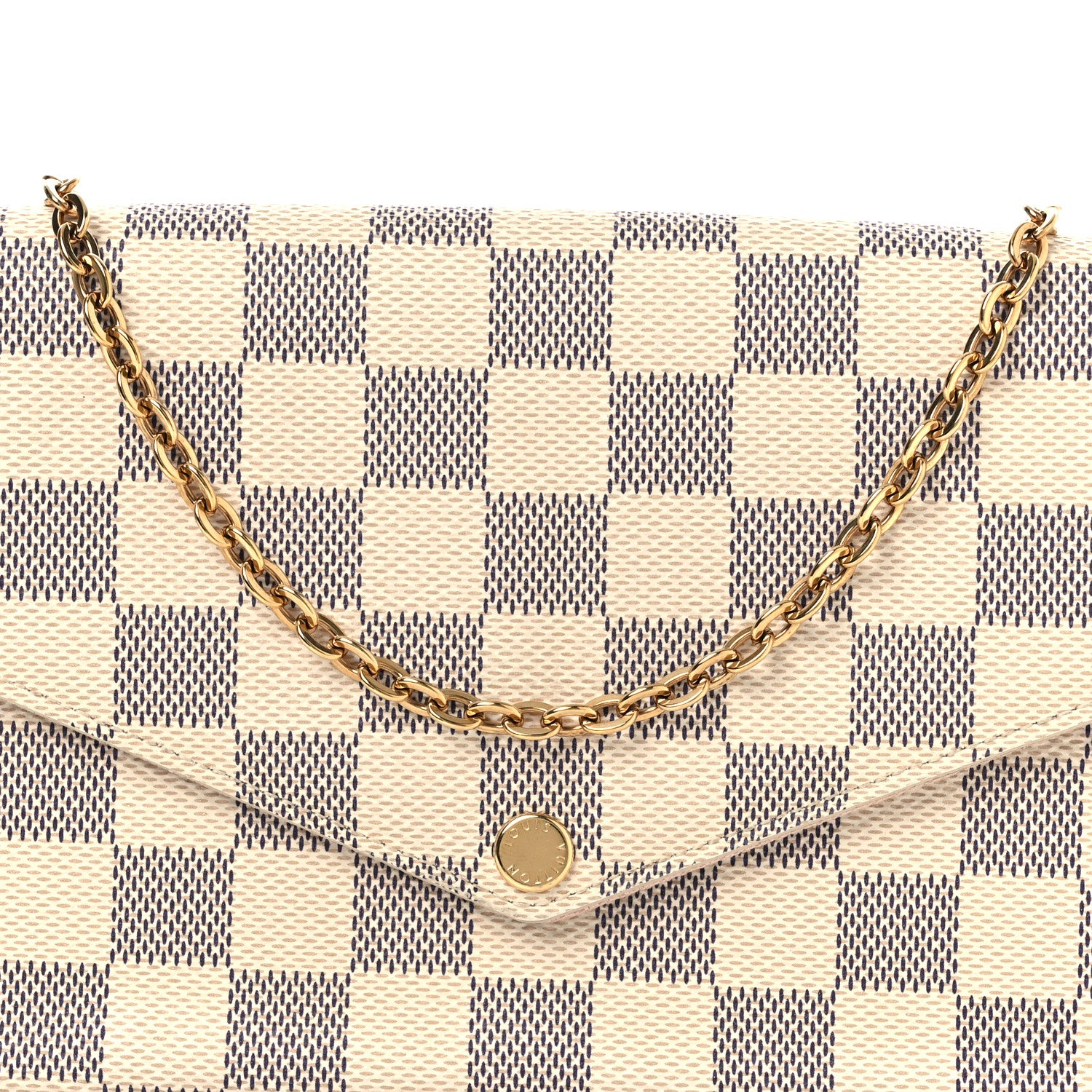 Louis Vuitton Damier Azur Pochette Felicie Chain Wallet Rose Ballerine Rose Ballerine 9 of 11
