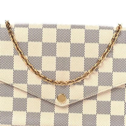Louis Vuitton Damier Azur Pochette Felicie Chain Wallet Rose Ballerine Rose Ballerine 9 of 11