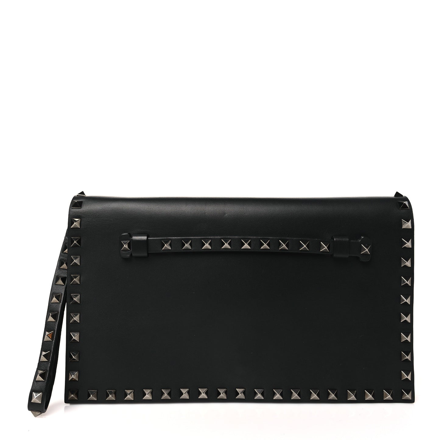 Nappa Rockstud Wristlet Clutch Black