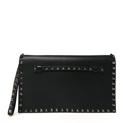 Valentino Garavani Nappa Rockstud Wristlet Clutch Black 1 of 7