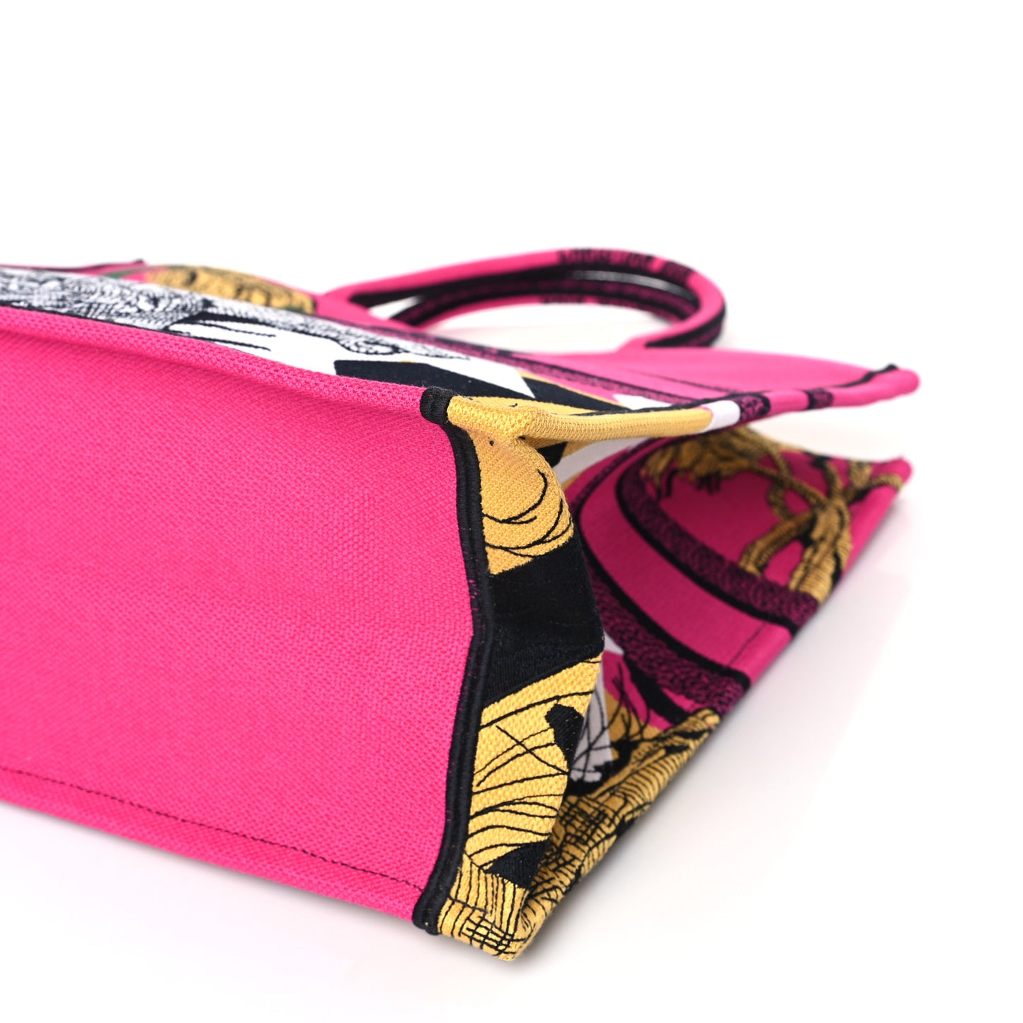 Canvas Embroidered Large Jungle Pop Book Tote Fuchsia Multicolor