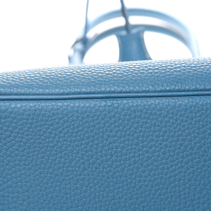 Hermes Taurillon Clemence Birkin 35 Blue Jean 28 of 29