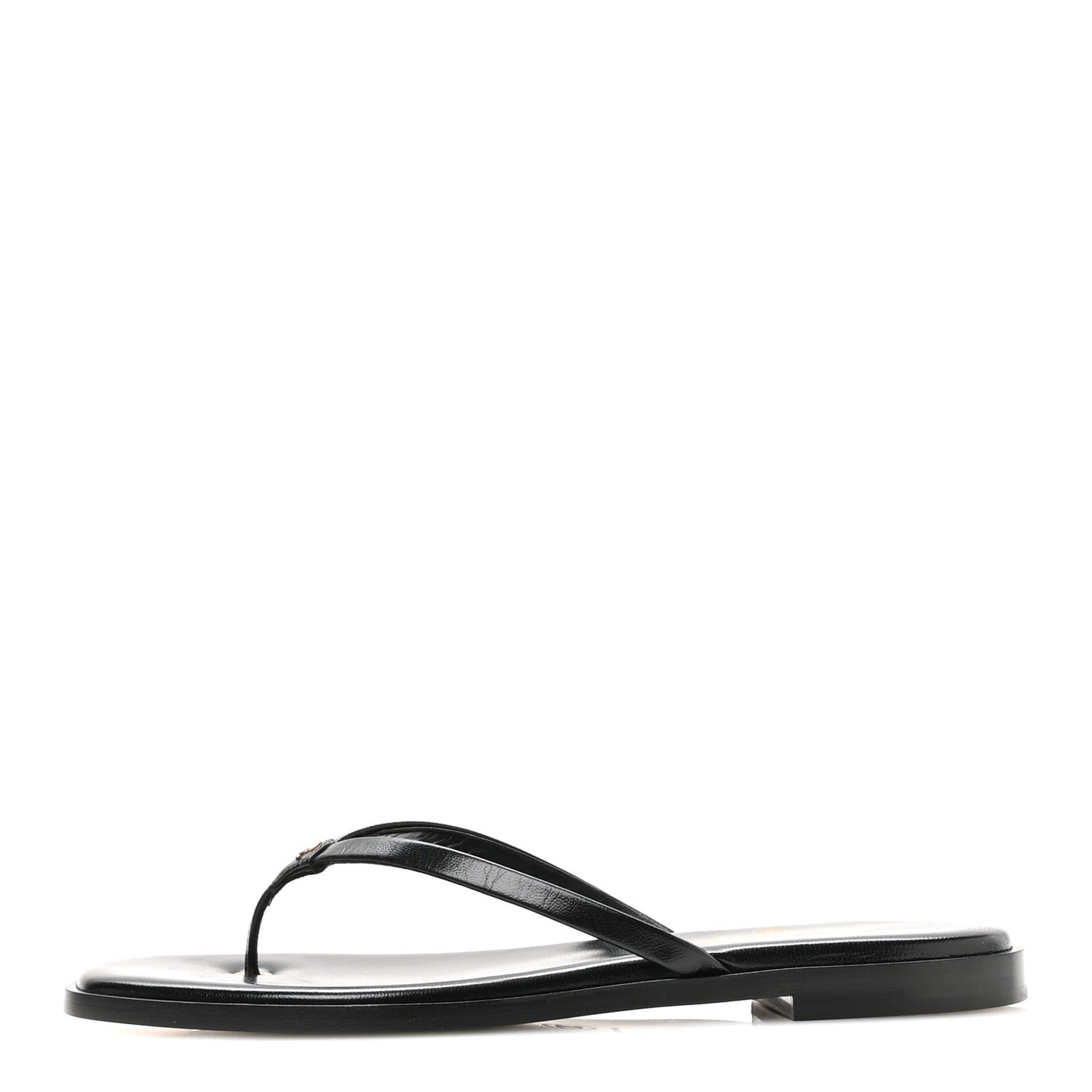 Goatskin Times Square Thong Sandals 39.5 Black
