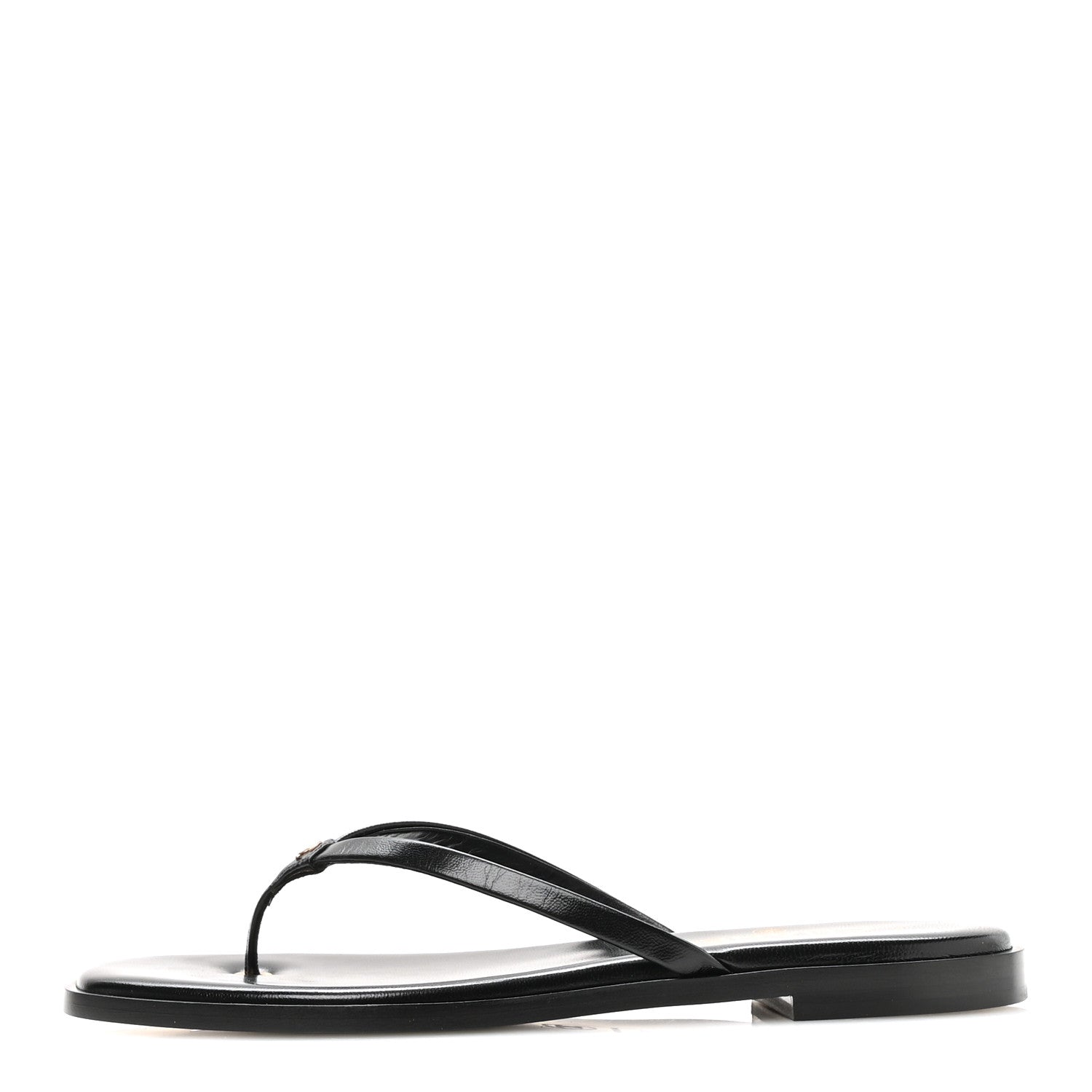 Chanel Goatskin Times Square Thong Sandals 39.5 Black 1 of 9
