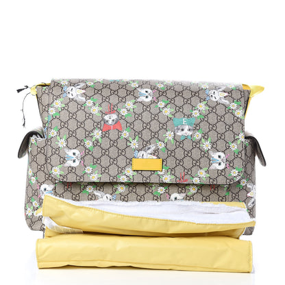 Gucci GG Supreme Monogram Love Pets Diaper Bag Yellow 3 of 11