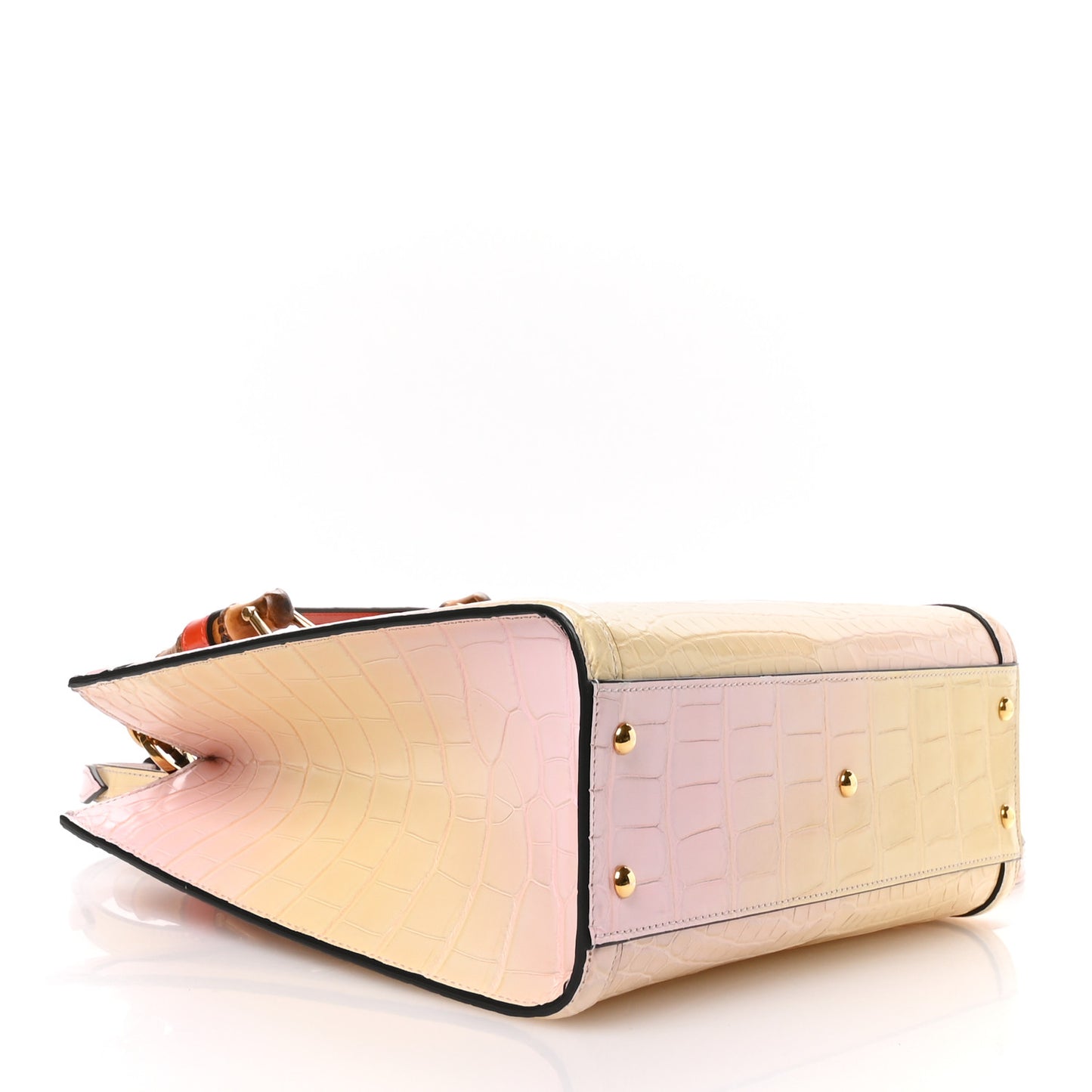 Crocodile Small Diana Tote Pink Multicolor