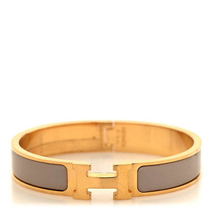 Hermes Enamel Narrow Clic Clac H Bracelet GM Marron Glace 1 of 5
