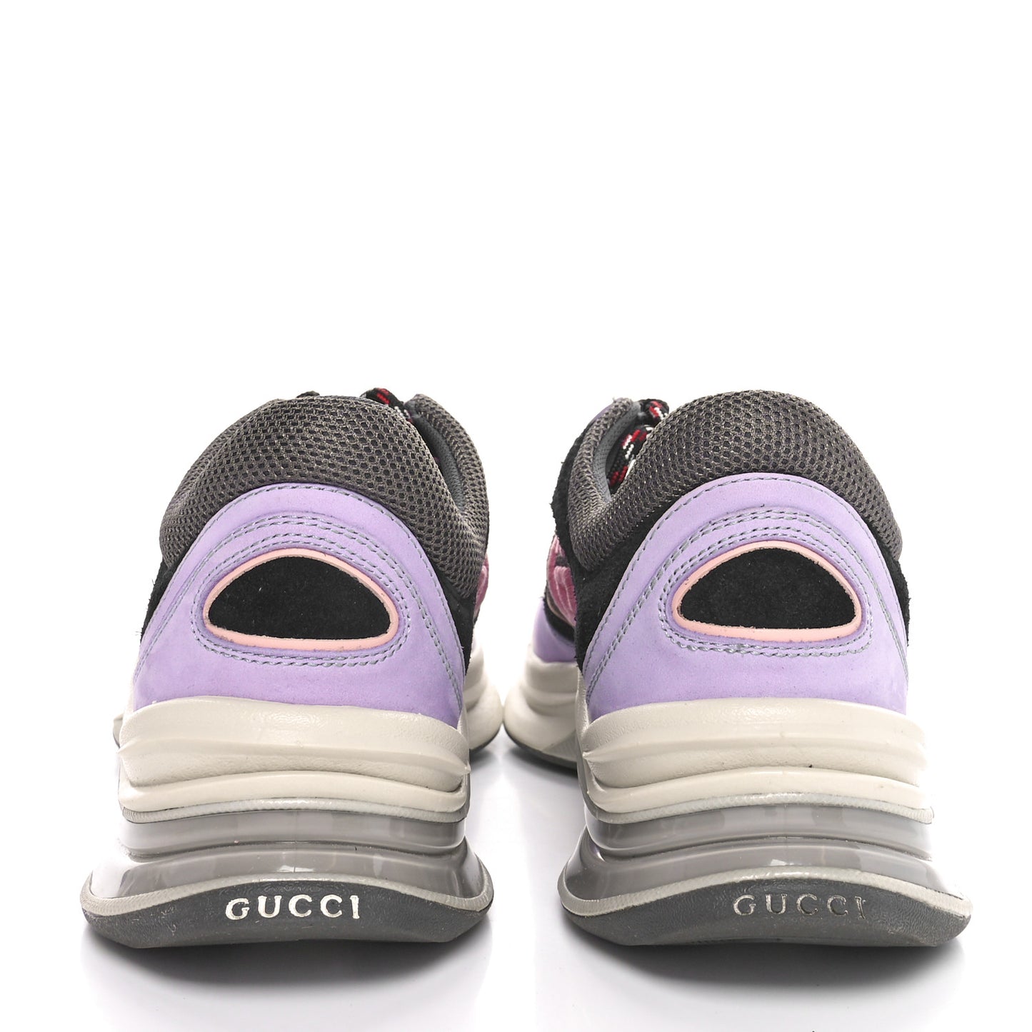 Technical Knit Fabric Suede Calfskin Womens Gucci Run Sneakers 38.5 38.5