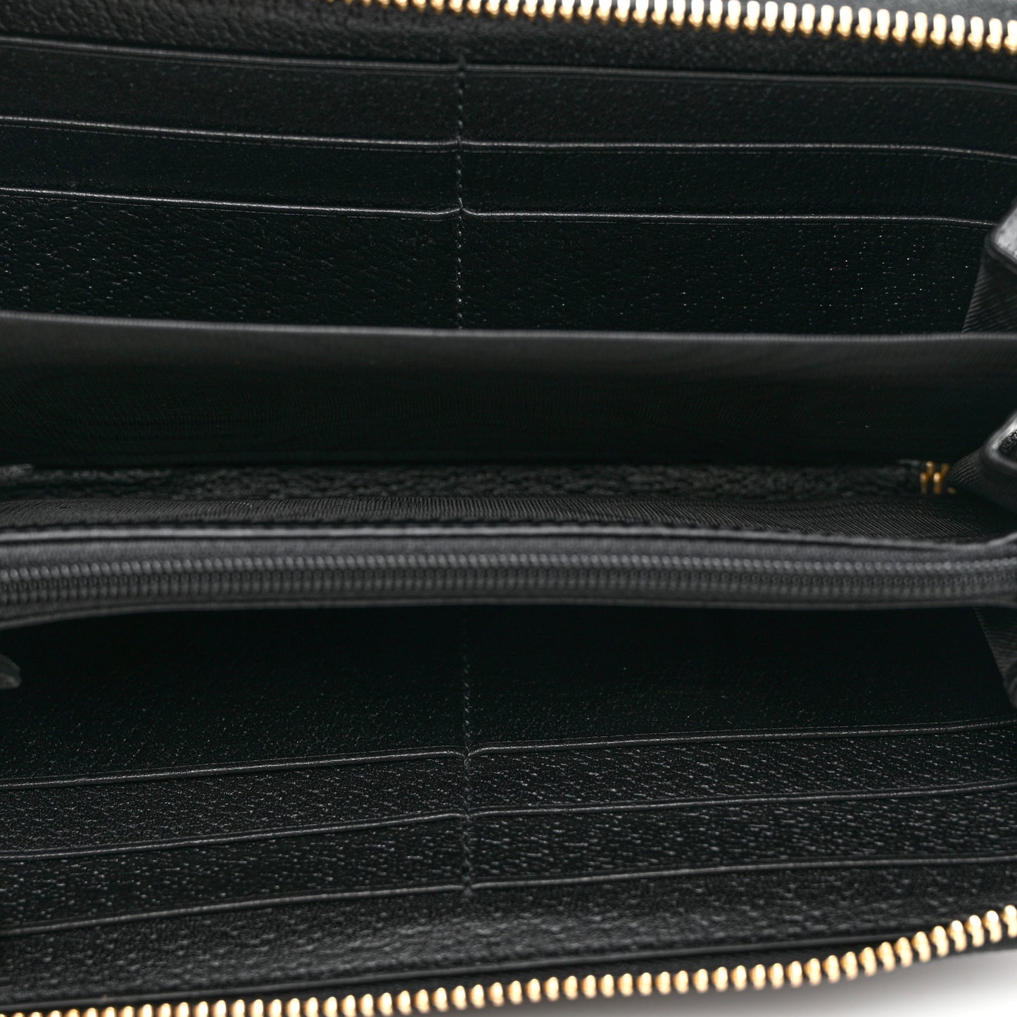 Calfskin Web Ophidia Zip Around Wallet Black