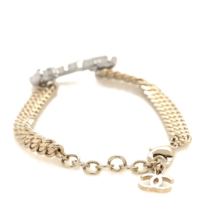 Chanel Crystal CC Heart Chain Bracelet Gold 3 of 5