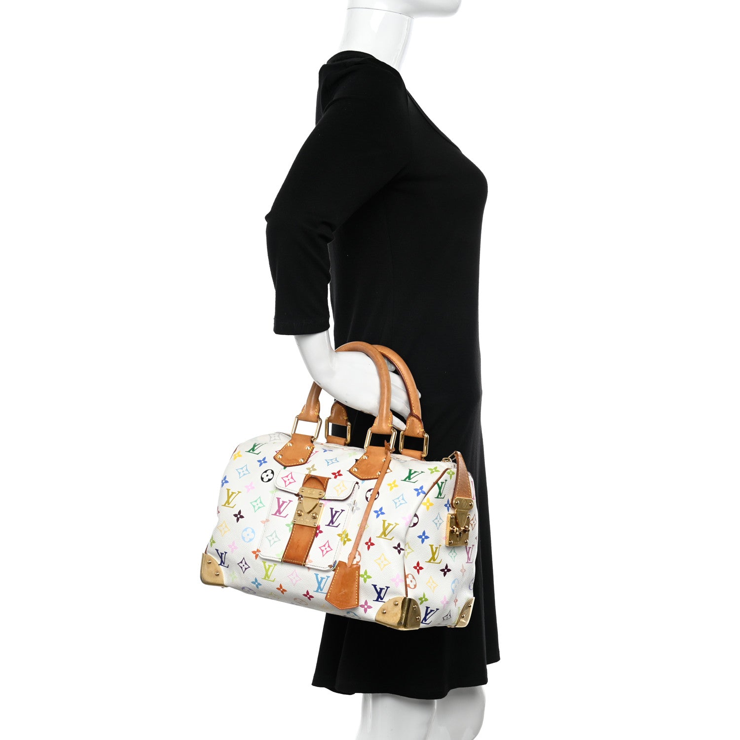 Louis Vuitton Monogram Multicolor Speedy 30 White 2 of 9