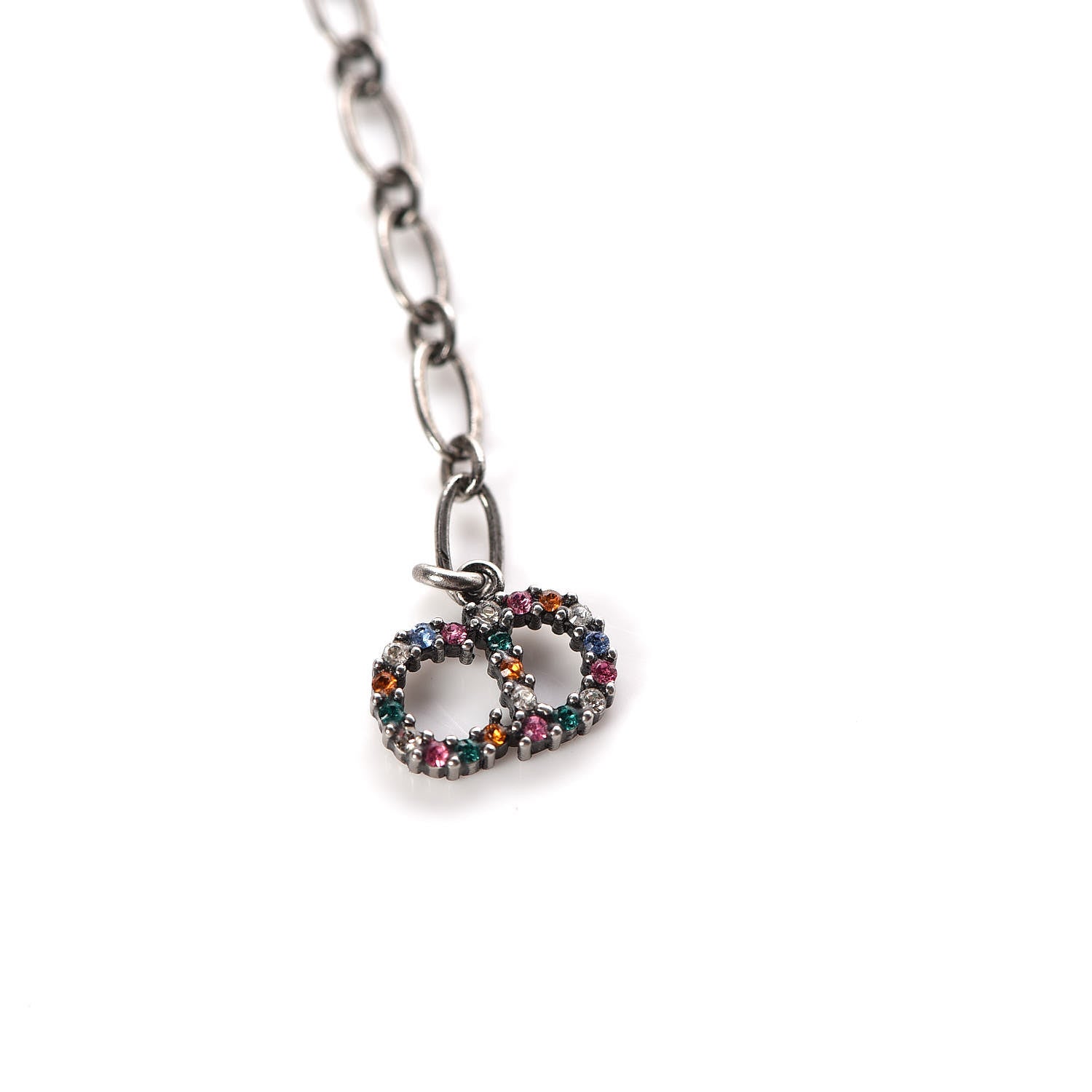 Christian Dior Grosgrain Ribbon Crystal Dior Logo Choker Necklace Multicolor 5 of 6