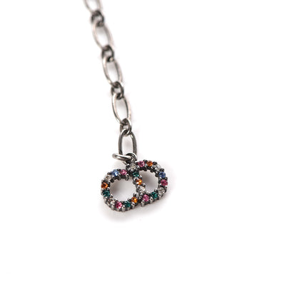 Christian Dior Grosgrain Ribbon Crystal Dior Logo Choker Necklace Multicolor 5 of 6