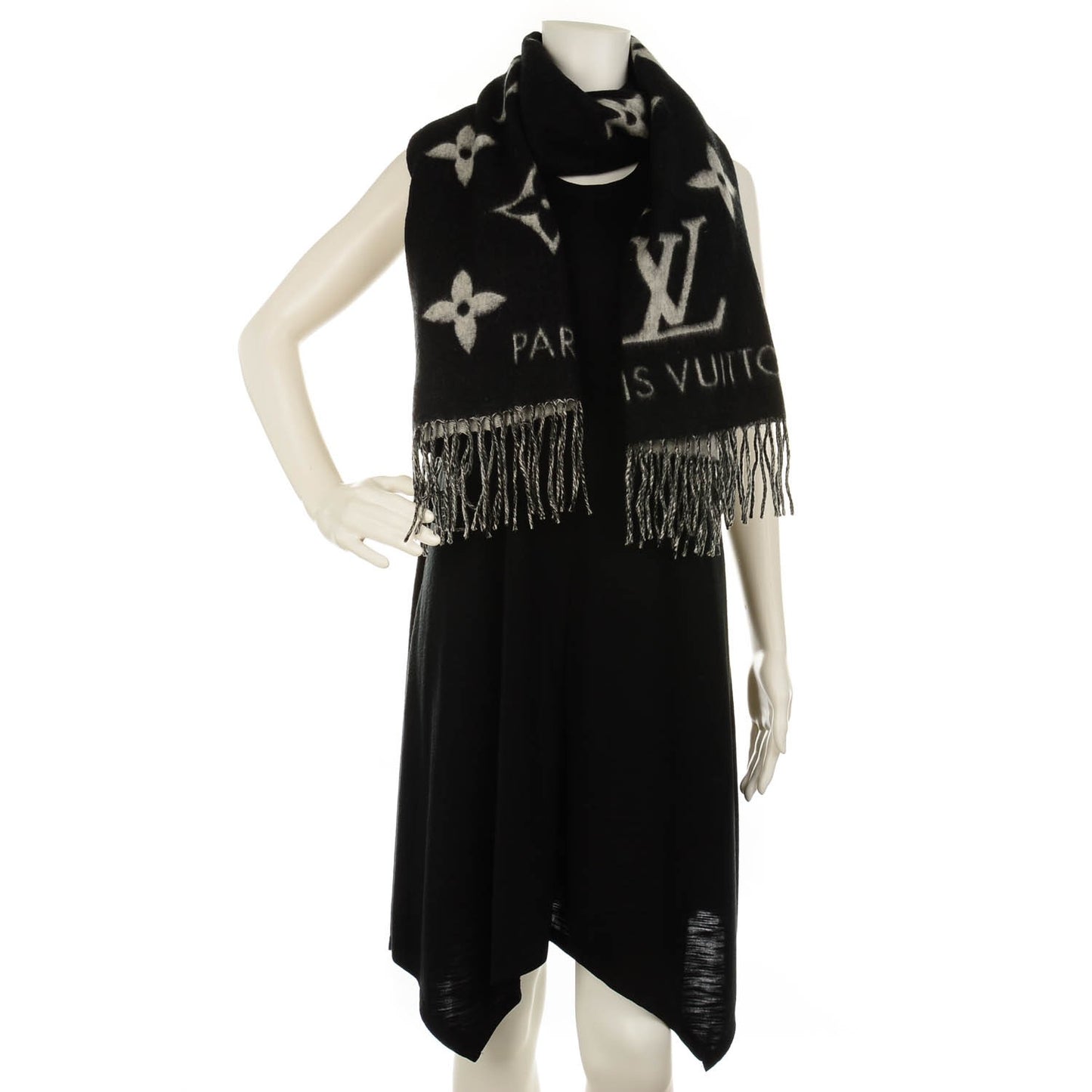 Cashmere Monogram Reykjavik Scarf Black