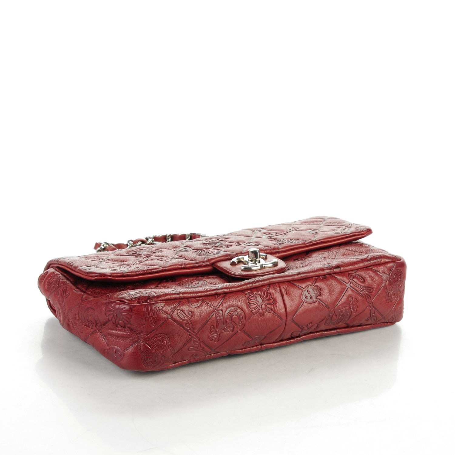 Chanel Calfskin Quilted Medium Lucky Symbols Flap Dark Red 4 of 7