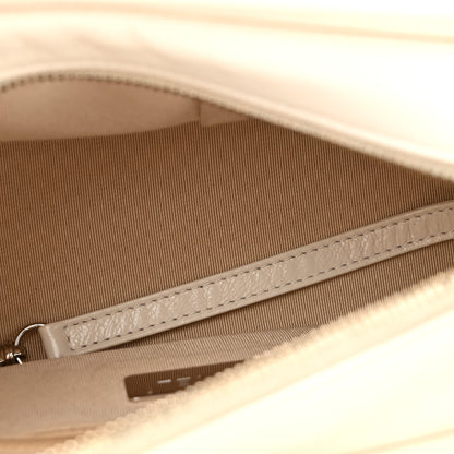 Chanel Calfskin Wool Felt Embossed Small Gabrielle Logo Hobo White 5 of 13