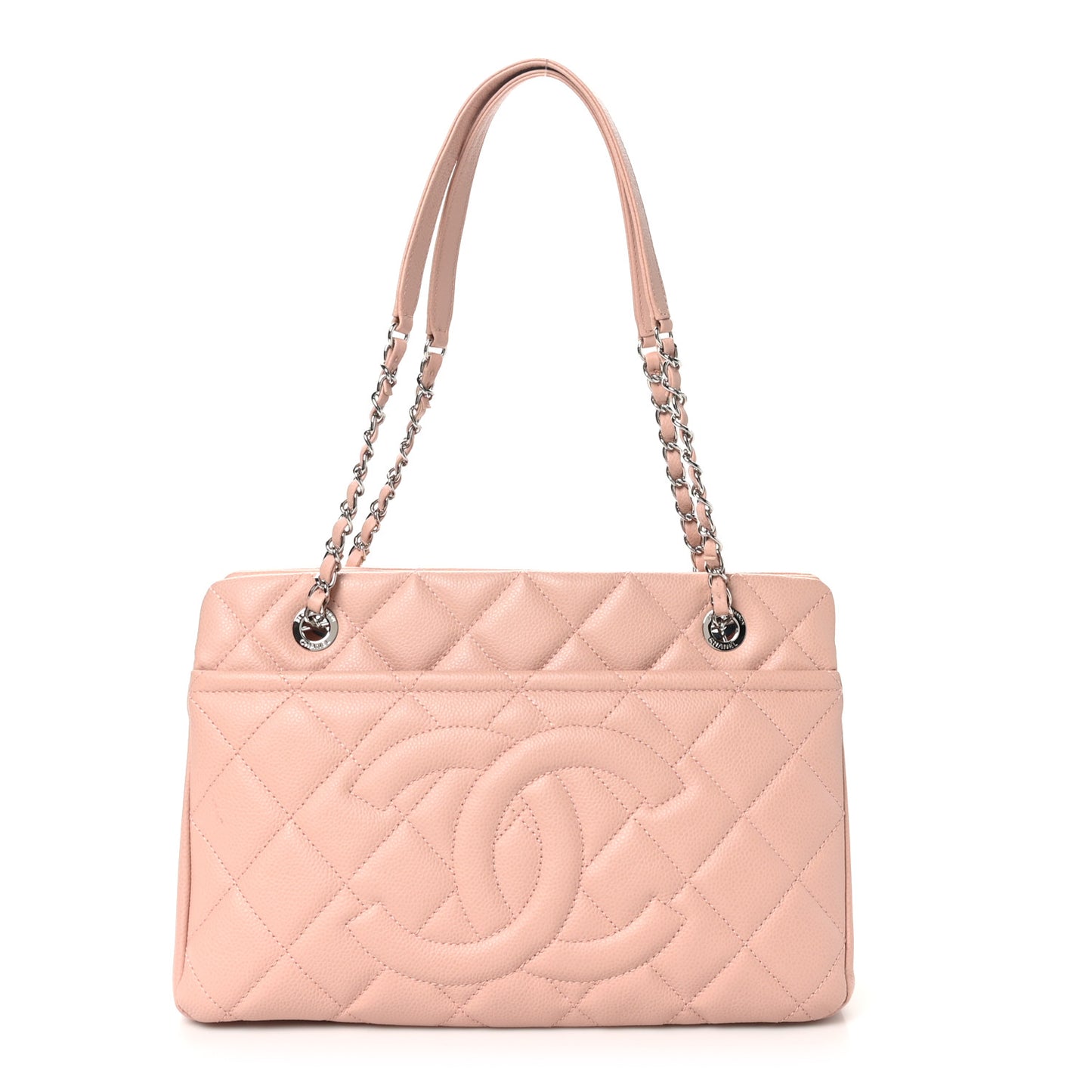 Caviar Quilted Timeless CC Soft Tote Light Pink