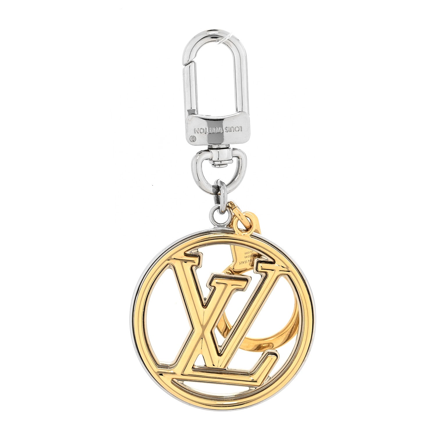 Louis Vuitton LV Circle Bag Charm Key Holder Gold Silver 1 of 4