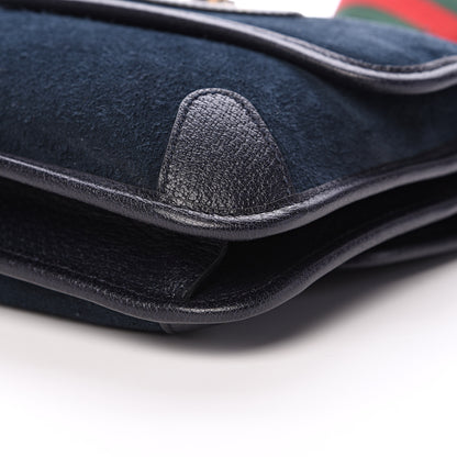 Gucci Suede Web Small Neo Vintage Double Flap Messenger Bag Blue 11 of 17