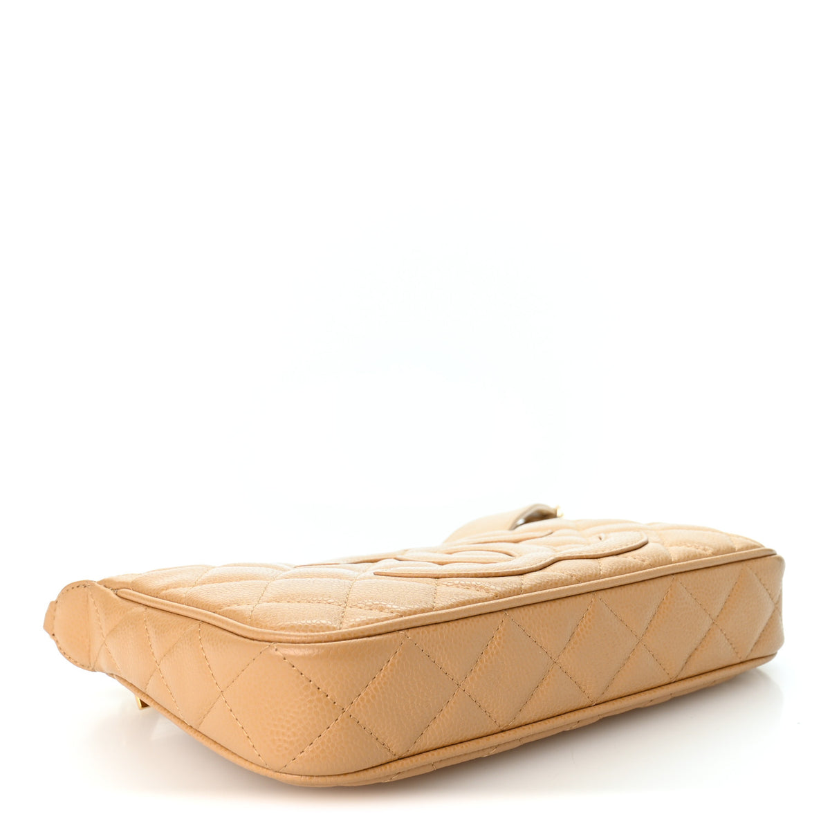 Caviar Quilted Timeless CC Shoulder Bag Beige