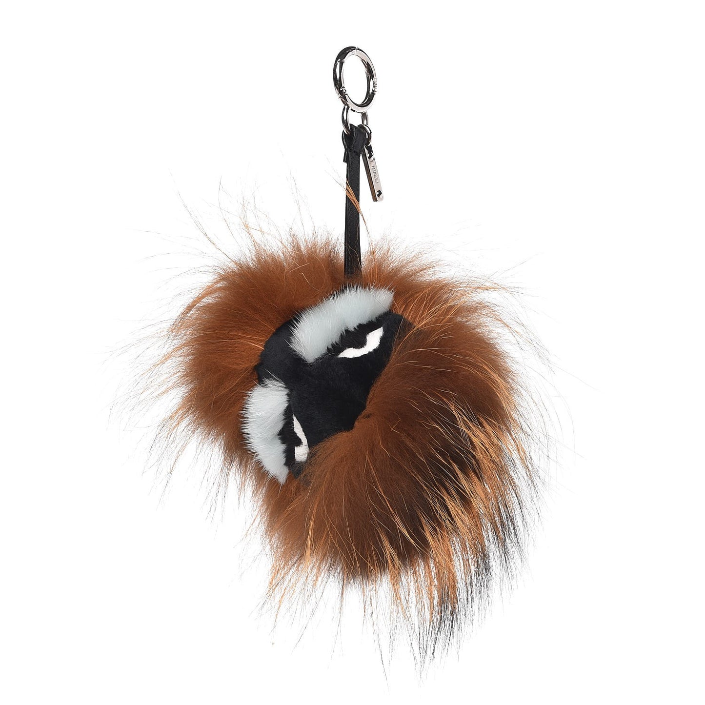 Fox Mink Rabbit Fur Vitello Flamingo Kooky Monster Bag Bug Charm Zucca Multicolor Black