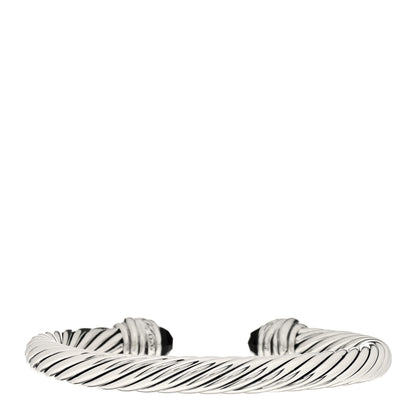 David Yurman Sterling Silver Diamond Black Onyx 7mm Cable Classics Crossover Bracelet 3 of 4
