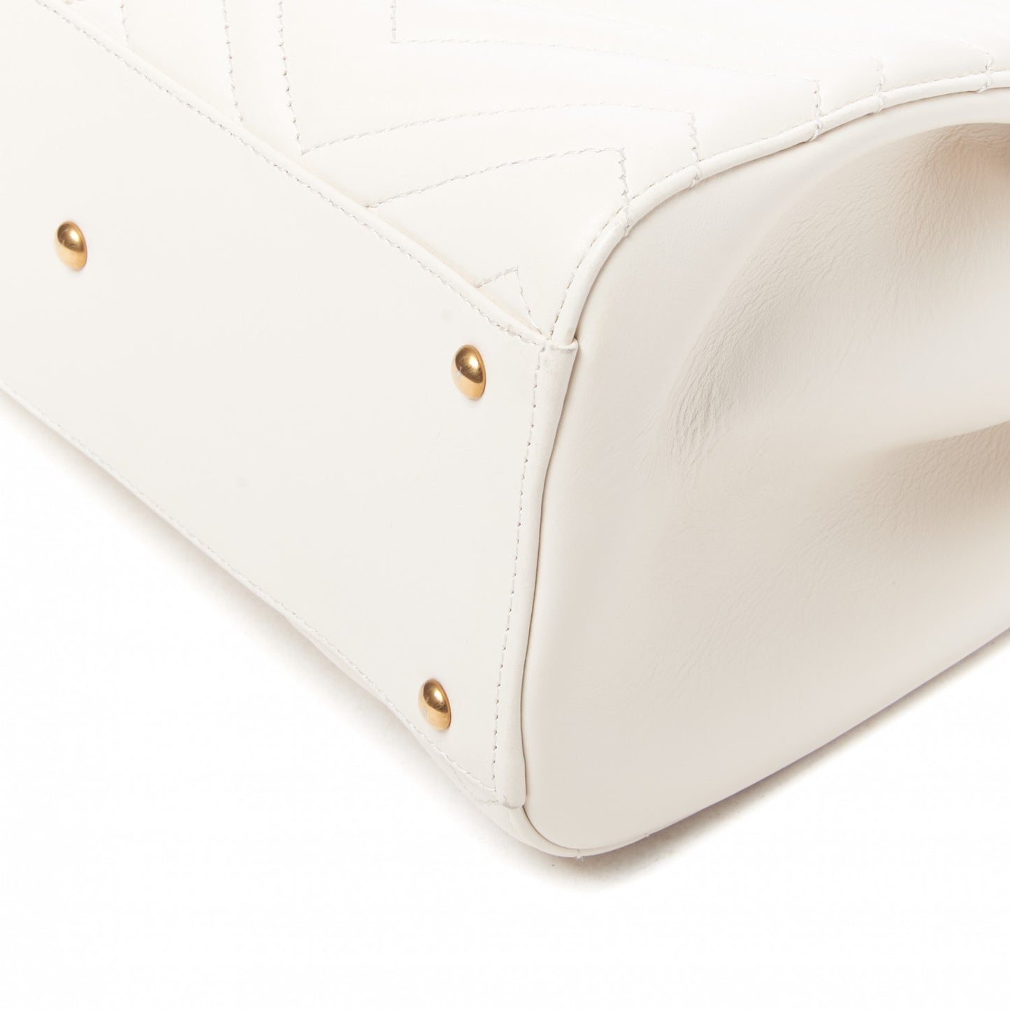 Calfskin Matelasse Small GG Marmont Tote White