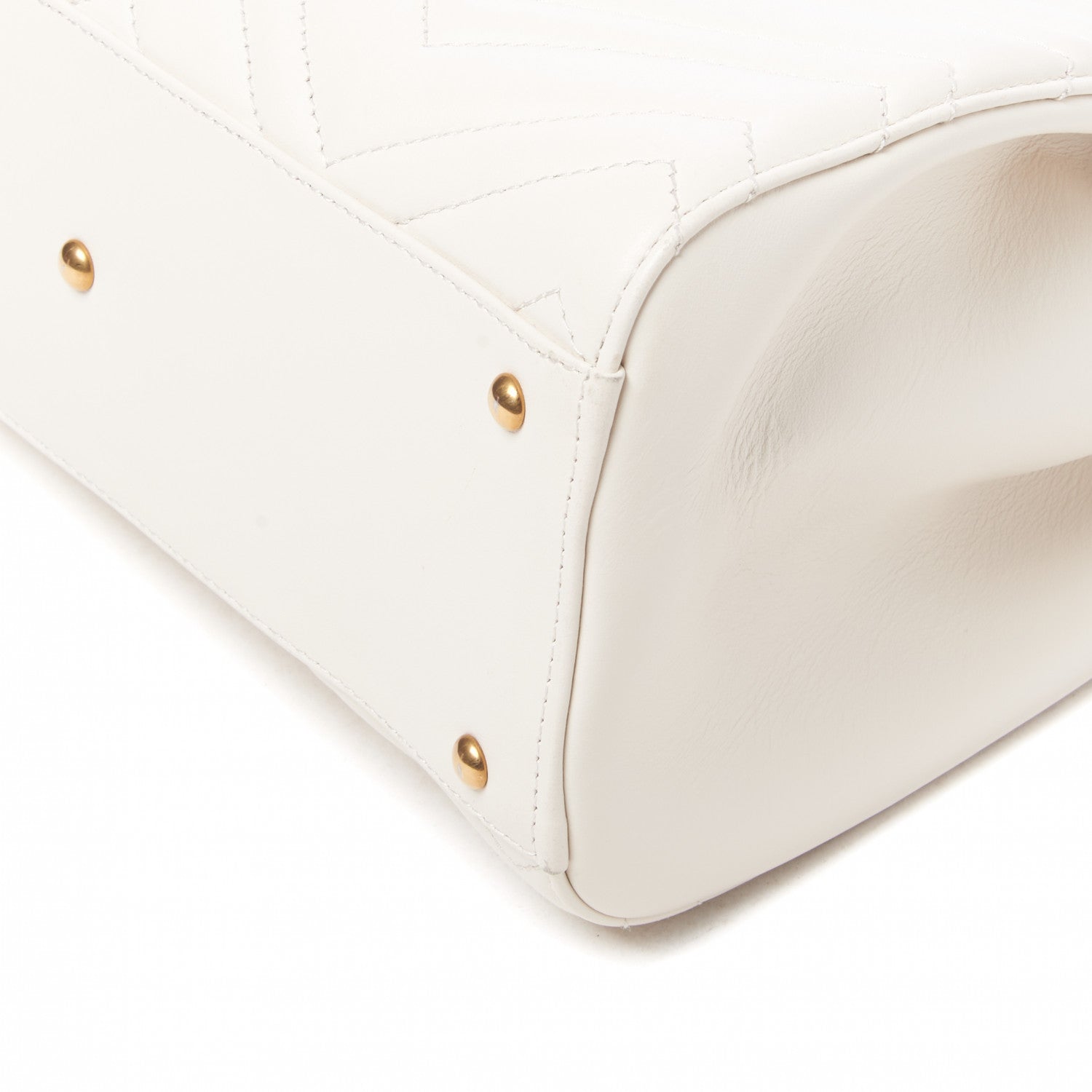Gucci Calfskin Matelasse Small GG Marmont Tote White 4 of 9