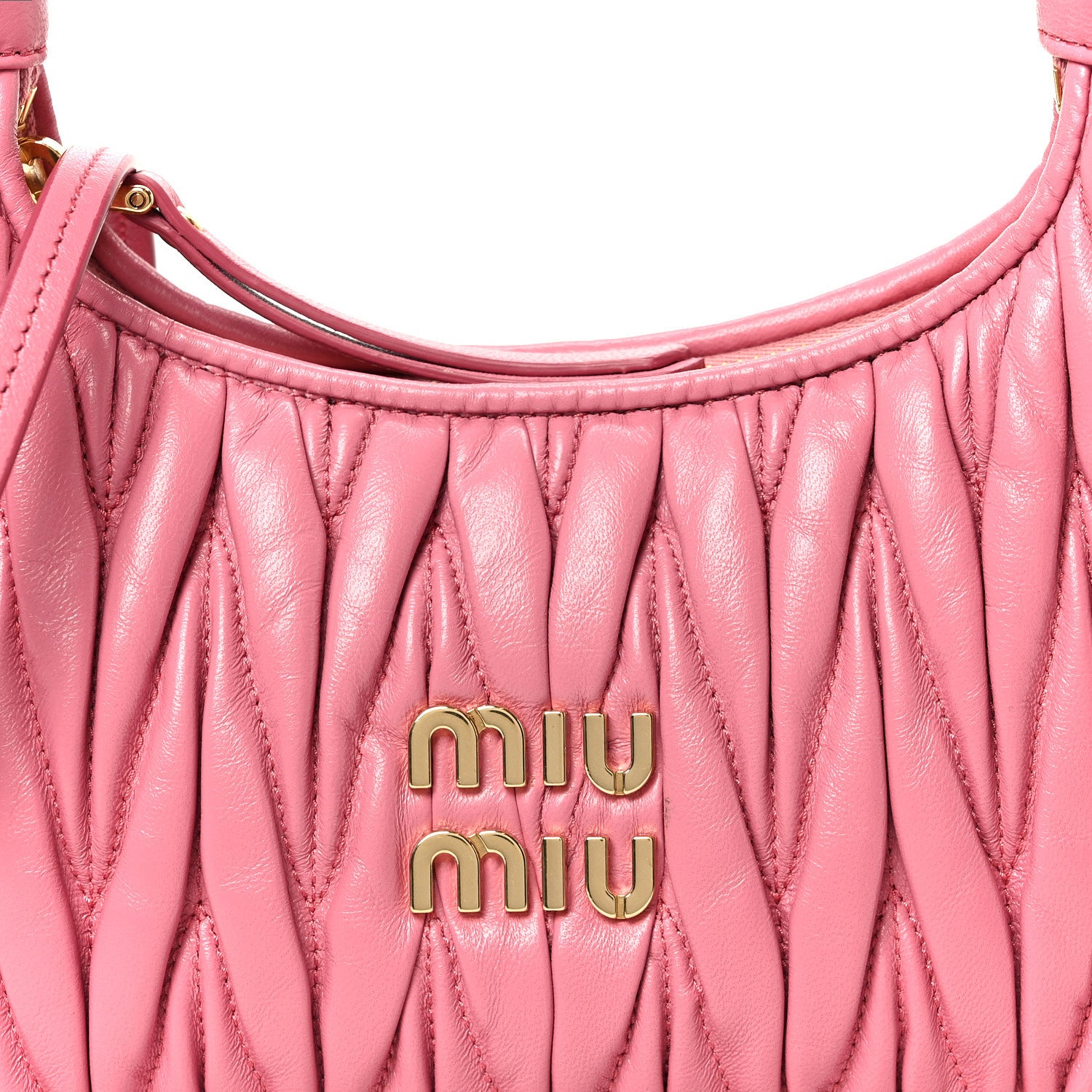 Miu Miu Nappa Matelasse Small Wander Hobo Pink 1884589 – FASHIONPHILE