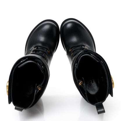 Gucci Flores Calfskin Nappa Charlotte Matelasse Ankle Boots 37.5 Black 2 of 9