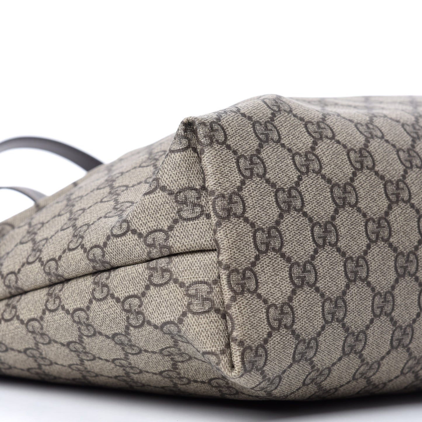 GG Supreme Monogram Medium Zippered Shopping Tote Dark Brown