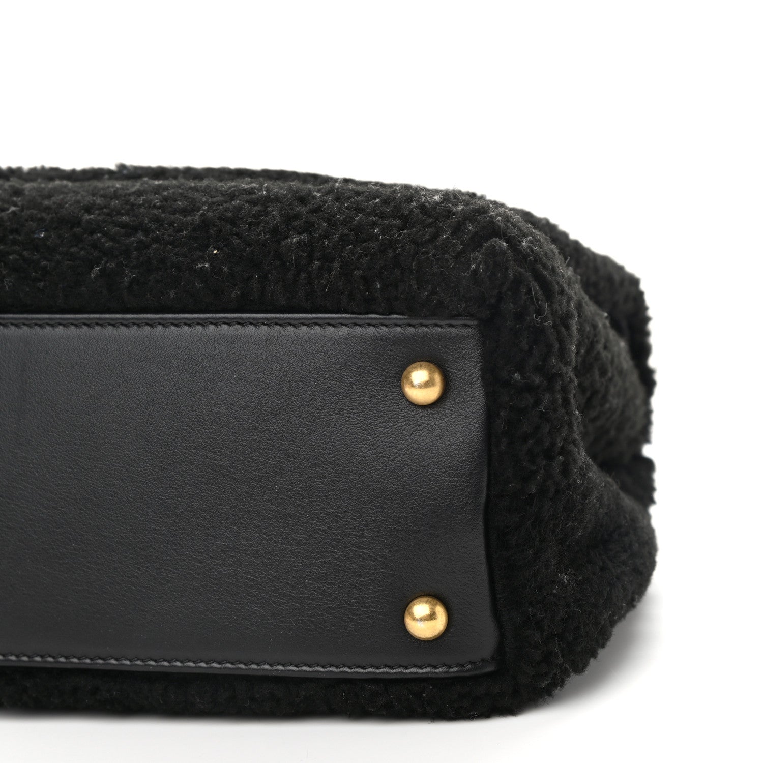 Chanel Shearling Lambskin Medium Coco Handle Flap Black 10 of 14