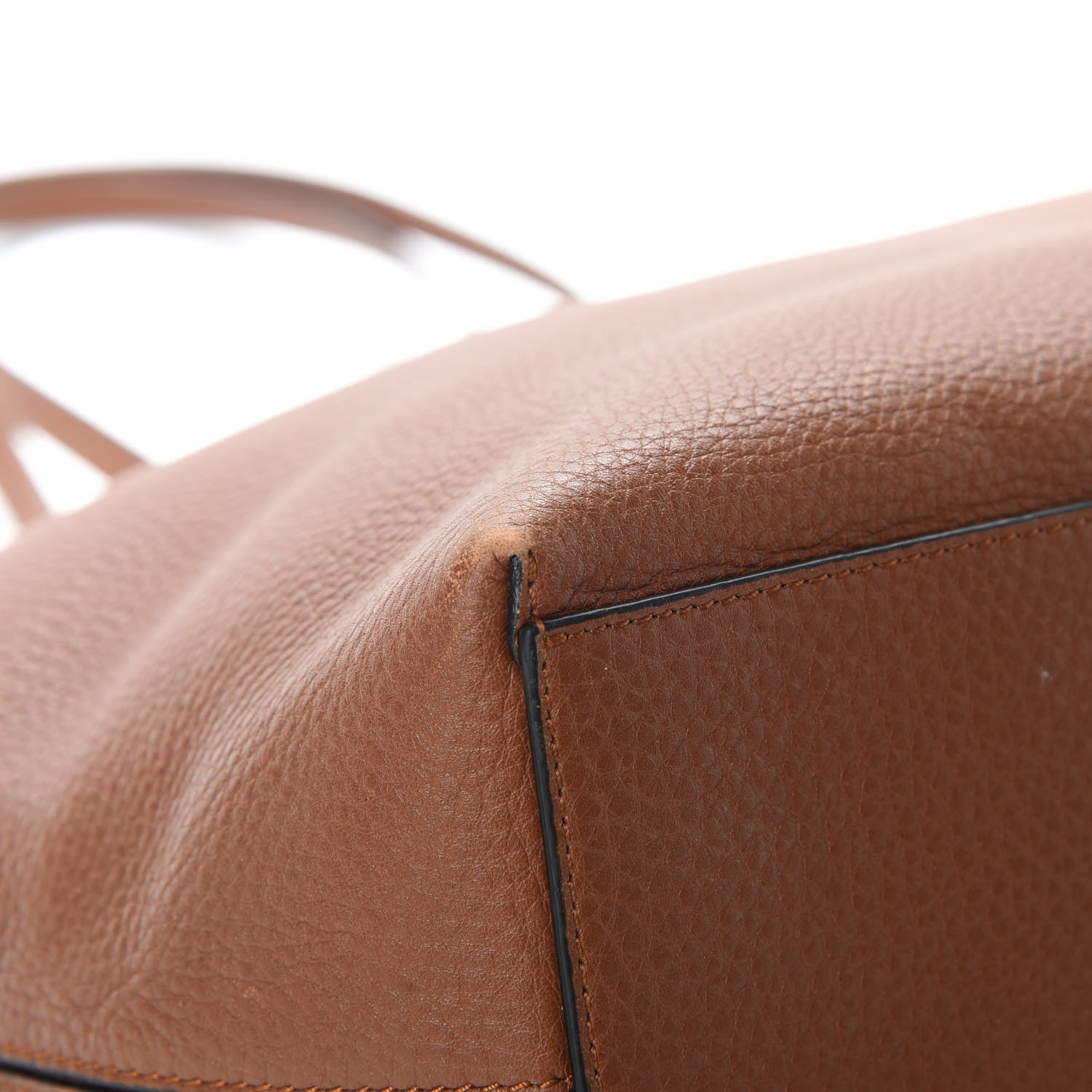 Valentino Garavani Grained Calfskin Rockstud Shoulder Tote Bright Cognac 8 of 14