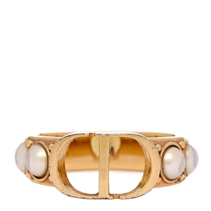 Christian Dior Metal Pearl 30 Montaigne Ring M Gold 1 of 5