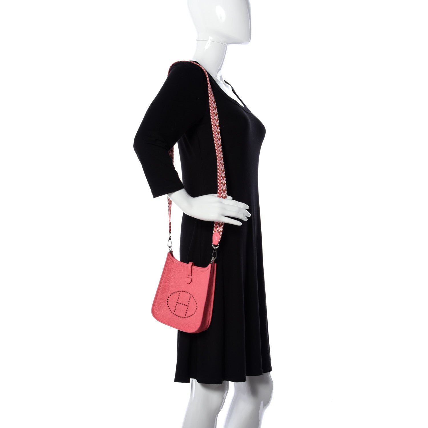 Hermes Taurillon Clemence Allegro Evelyne TPM Rose Azalee Rose Confetti 2 of 8