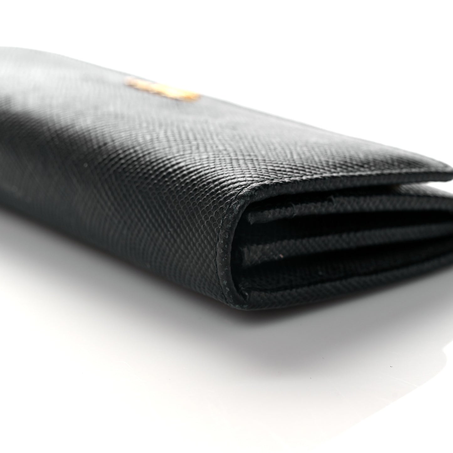 Saffiano Metal Continental Flap Wallet Black