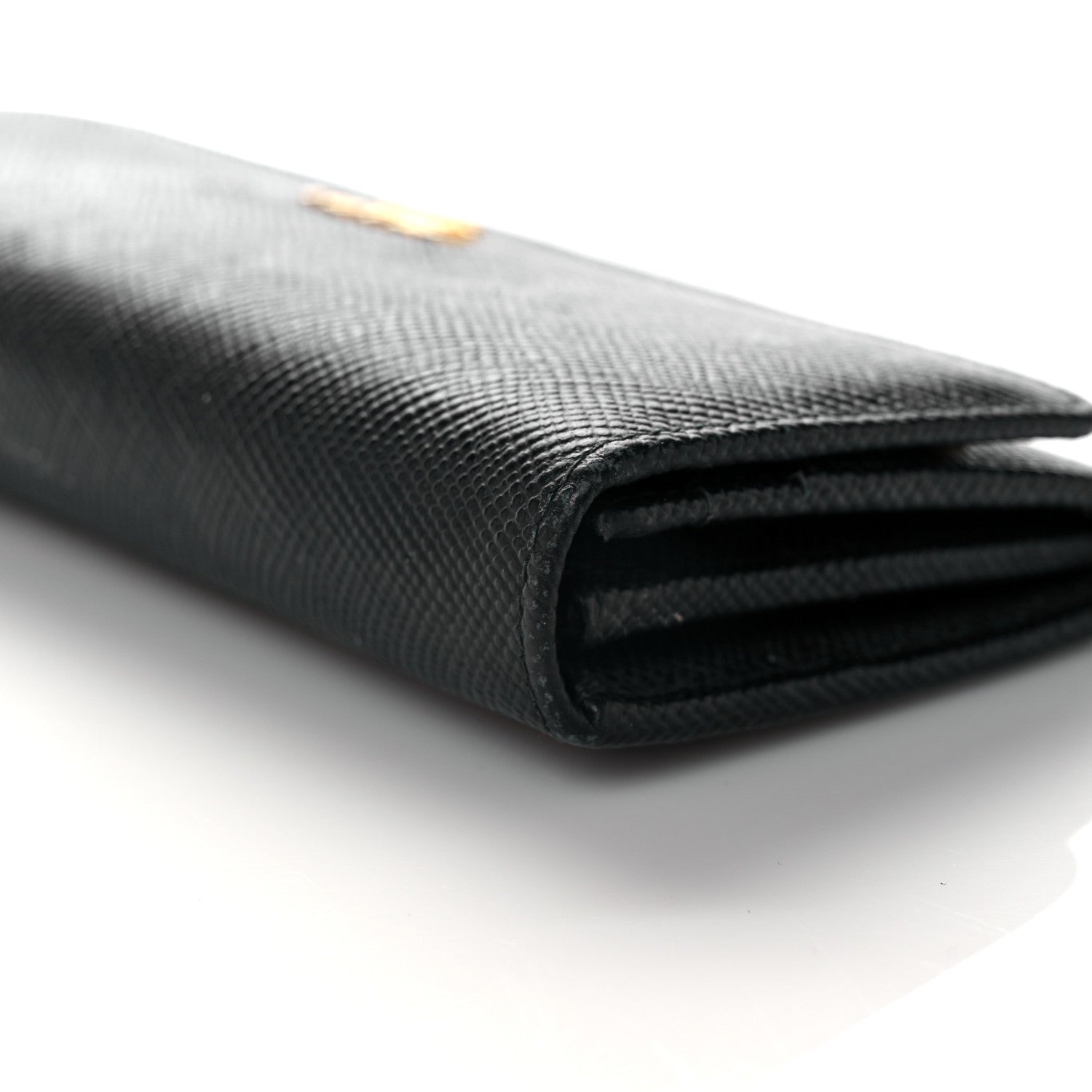 Prada Saffiano Metal Continental Flap Wallet Black 12 of 19