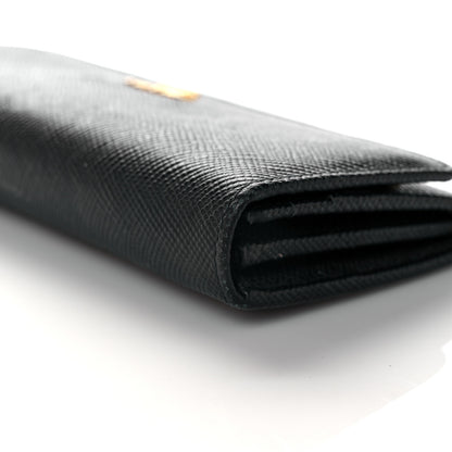 Prada Saffiano Metal Continental Flap Wallet Black 12 of 19