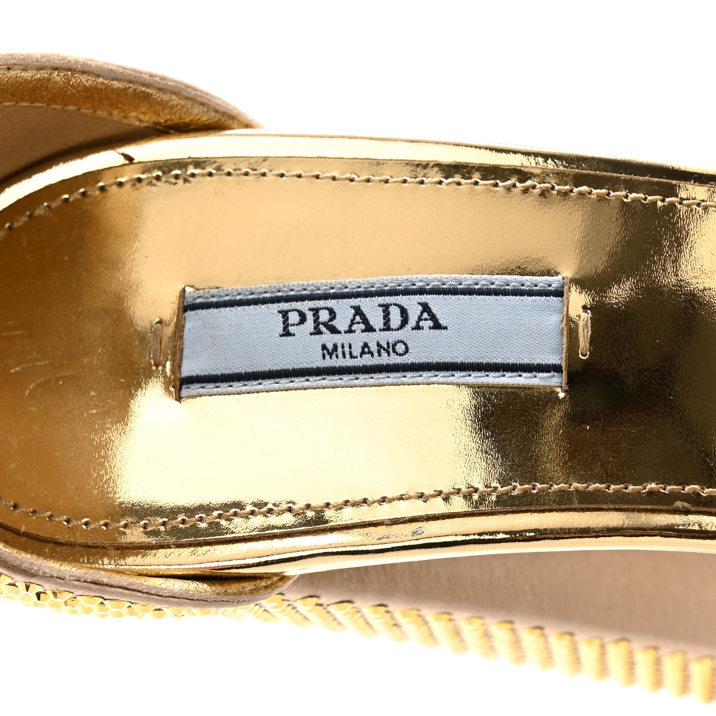 Satin Crystal Triangle Logo 40/135mm Platform Sandals 40 Platino