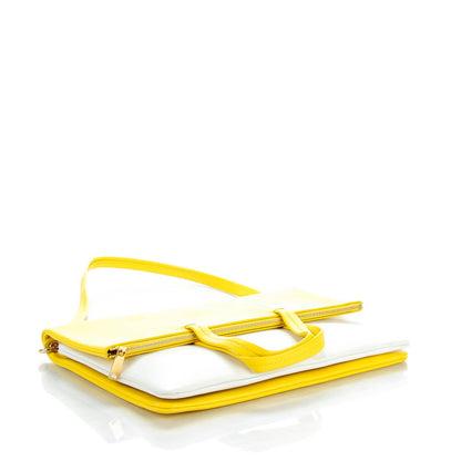 Celine Calfskin Folded Cabas Yellow White 4 of 8