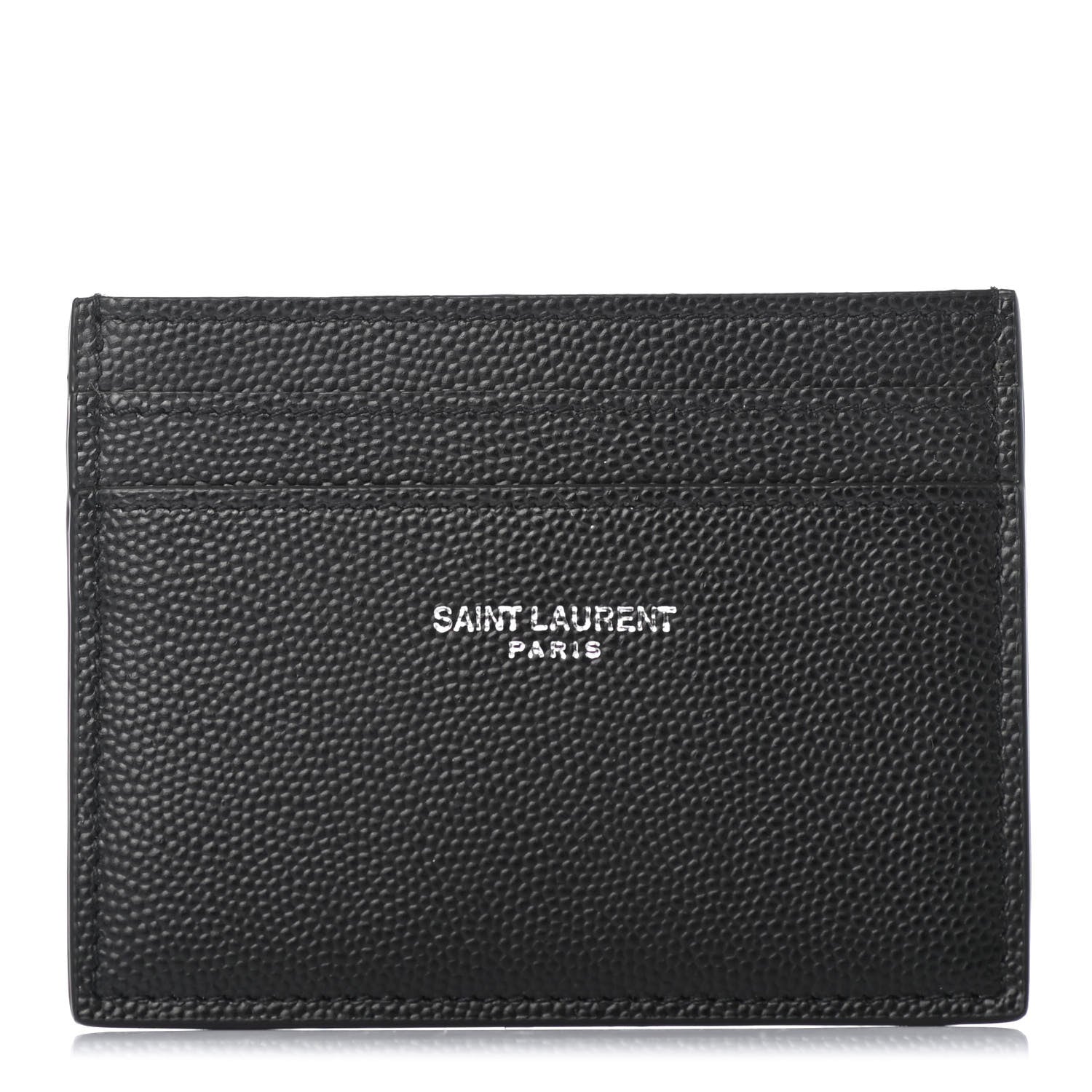 Saint Laurent Grain De Poudre Card Case Black 1 of 4