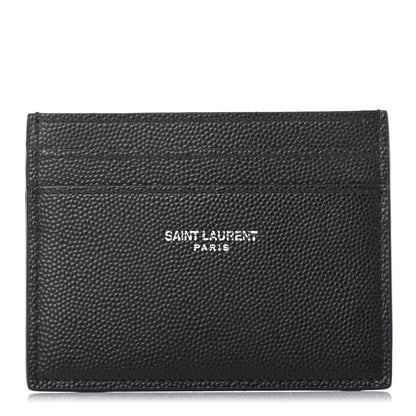Saint Laurent Grain De Poudre Card Case Black 1 of 4